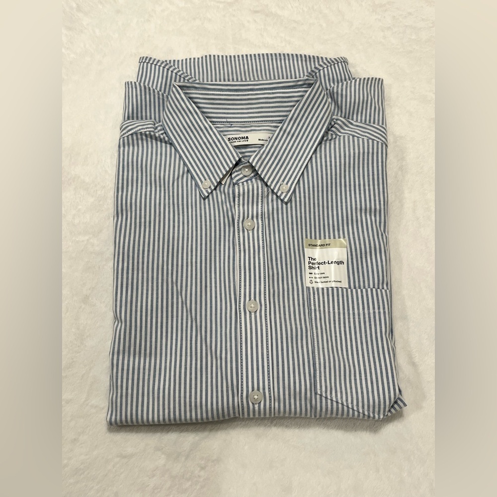 Men's Sonoma Goods For Life Long Sleeve Perfect Length Button-Down Shirt-Medium